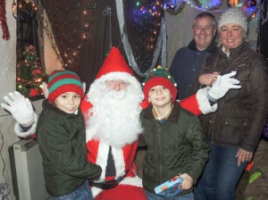 Santa with James and Oliver Spibey from Nether Heage